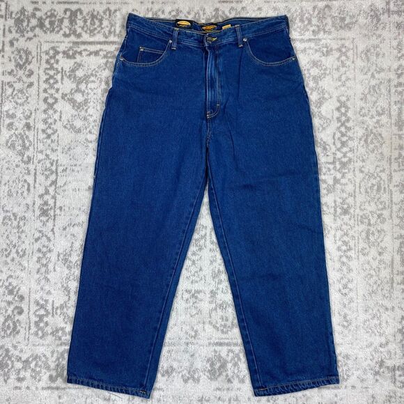 NEW Sandy River Jeans Blue Straight Relaxed Men's Flannel Lined Jeans Size 38x29 - Picture 1 of 6